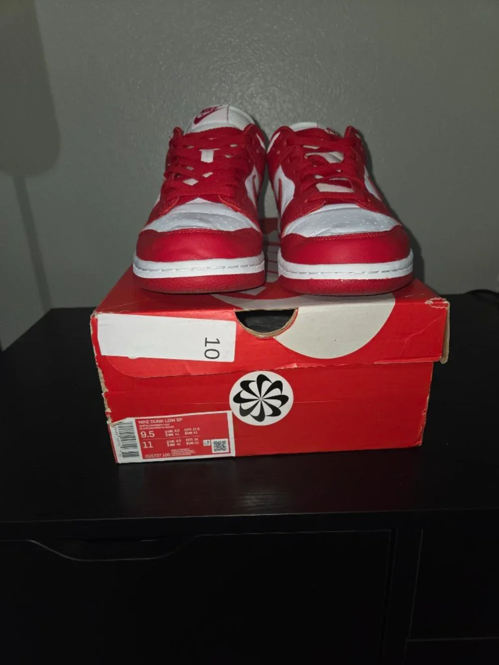 Nike Dunk Low SP St Johns University Red White Size 9.5